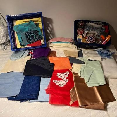 PPM127 Mystery Sewing Notions & Vintage Fabric Lot