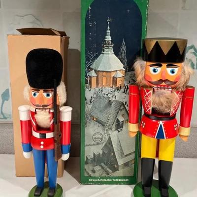 PPM119 Two Vintage German Erzgebirge Wooden Nutcrackers