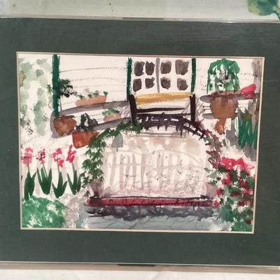 PPM133 Framed Original Scenic Watercolor Painting 