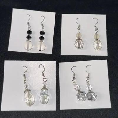 EHE204 Myrna Lee Chang Set of Four Crystal Earrings