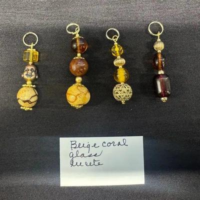 EHE116 - Myrna Lee Chang Beige Coral Glazed Pendant 