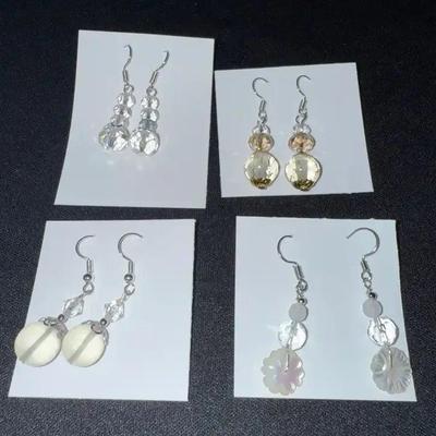 EHE201 Myrna Lee Chang Set of Four Crystal Earrings