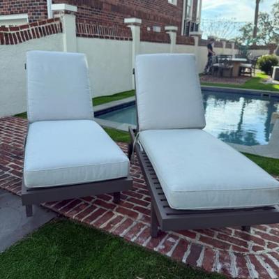 Arhaus Outdoor Metal Loungers with Cushions

$1200 for pair
