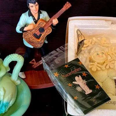 Lot 154:  Snowbabies , Avon Elvis Figurine &Pitcher/Bowl
