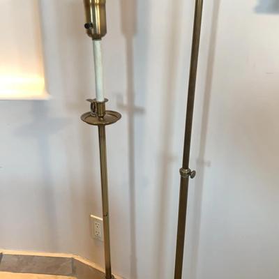 Lot Of 2 Non Working Brass Floor Lamps 