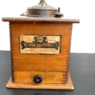 Antique Delmar Coffee Mills Double Coffee Grinder 