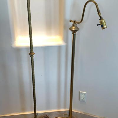 Lot Of 2 Brass Floor Lamps 