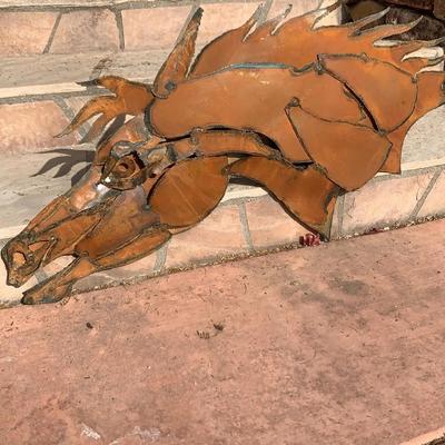 Metal Art Horse Head Sculpture 