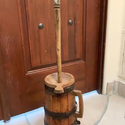 Small Antique Wooden Butter Churner
