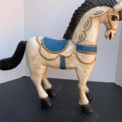 Hand Carved Wooden Horse Sculpture September Woods 
