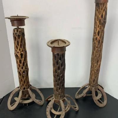 Vintage Horse Shoe Candle Holders