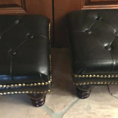 Two Black Footstools