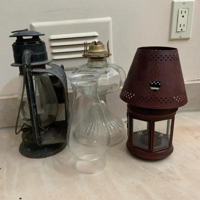 Vintage Oil And Candle Lamps