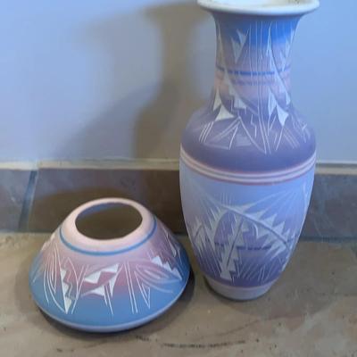 Handmade Navajo Pottery Lot Of 2 Pieces 
