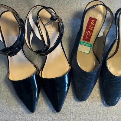 Black And Navy Strapy Shoes