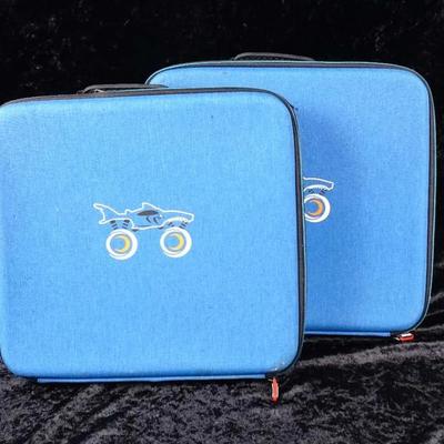 Lot of 2 Hard EVA Toy Vehicle Carrying Cases - Fits Hot Wheels & Monster Jam 1:64