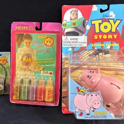 Vintage Toy & Activity Lot | Disney Toy Story Hamm, Muppets Miss Piggy, Road Hog