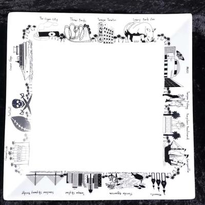 The Dish Tampa FL Collection Artist: Nancy Jones Square Plate Platter 10.5"