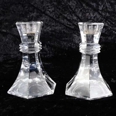 Royal Crystal by Atlantis Taper – Clear Faceted Crystal Candlesticks