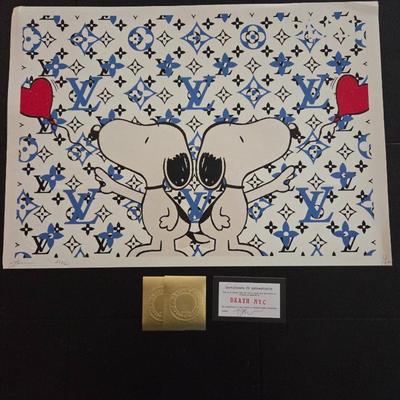 Signed Death NYC Limited Edition 22/200 Snoopy Louis Vuitton Pop Art Print w/ COA