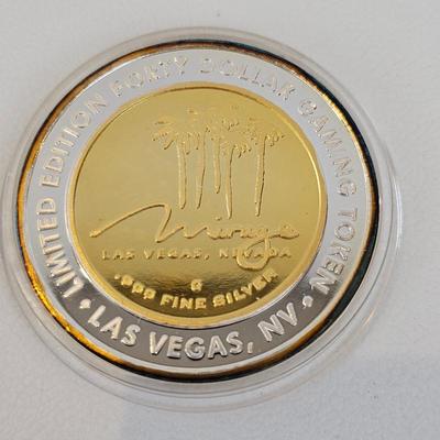 Lot #120 - The Mirage Las Vegas $40 "Silver Strike" Gaming Token – .999 Fine Silver Casino Coin