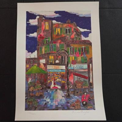  Linnea Pergola Signed Limited Edition 1196/2250 Serigraph "Campo de Fiori"