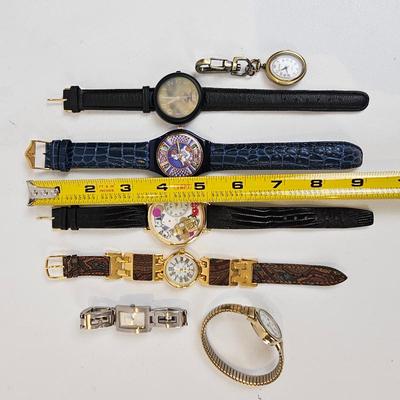 Lot #105 - Vintage & Designer Wristwatch Lot – Mixed Styles, Leather & Metal Bands, Times Guess Tusciart Brands