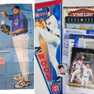 Chicago Cubs Kerry Wood Memorabilia Lot Pennant Programs Schedules 2000s