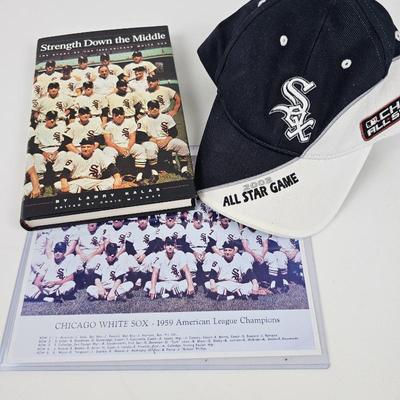Chicago White Sox Memorabilia Lot 1959 Champions Picture and Book About the 1959 Season, Plus 2003 All Star Hat