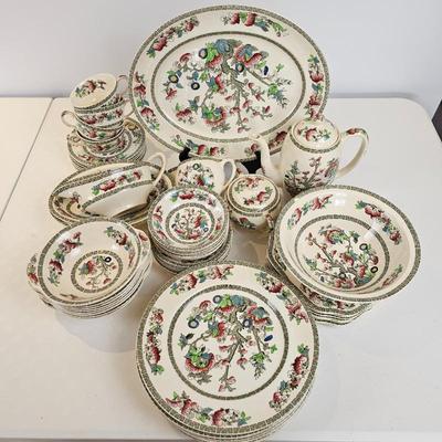 Johnson Bros England “Indian Tree” Transferware Dinnerware Set – Floral Pattern