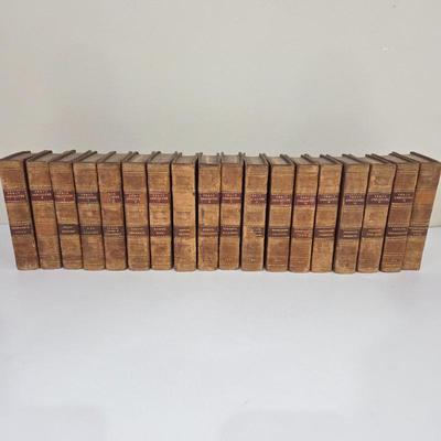 Antique 1820-1822 Leather Bound Book Set – Percy Anecdotes Books 1-19 Multi-Volume Collection – 19th Century Library