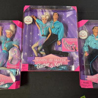 213: 1997 Olympic USA Skater Barbie & Ken Series  New In Box 