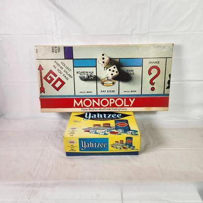 Vintage Monopoly Board Game w/ Money & Pieces + Yahtzee Dice Game