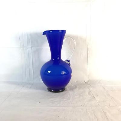 Blue Italian Art Glass Pitcher – Made in Italy