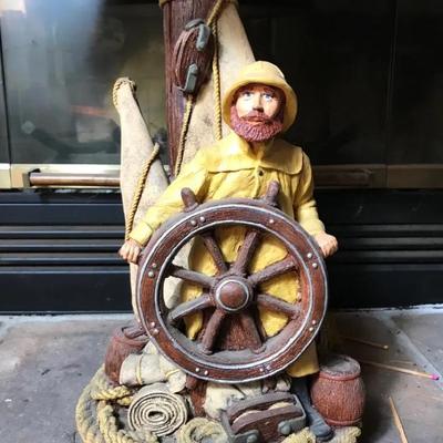 Stainmaster Nautical Fisherman Table Lamp – Ship’s Wheel Design