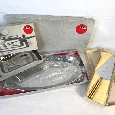 New Old Stock Vintage Quist Hostess Serving Pieces w/ Original Boxes