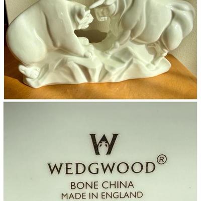 Wedgwood Bull & Bear Figurine in White Bone China 