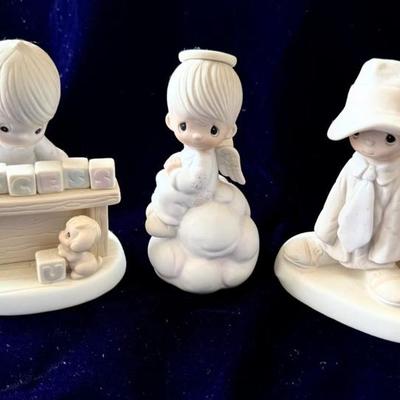 Precious Moments Porcelain Figurines: "I Can't Spell Success Without You", "My Guardian Angel" and "To A...