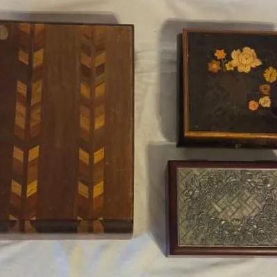 Wooden Jewelry Box Lot (3)