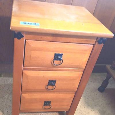 EFF202 Three-Drawer Wooden Nightstand