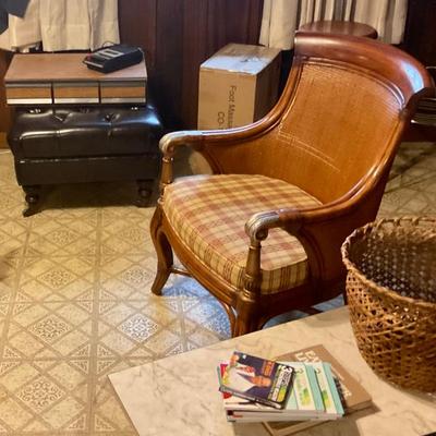 Arm chair, coffee table