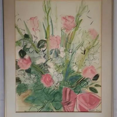 Color Lithograph Of  Bouquet By The French Fauvist Artist Raoul Dufy