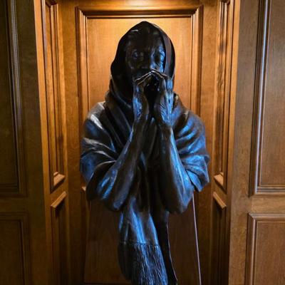 The sculptor, Denny Haskew, personally delivered this remarkable bronze from CO to them at their home in Tulsa, OK. 