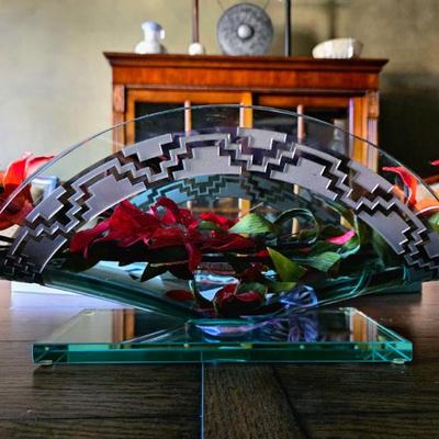 Glass art centerpiece by Olga P. 