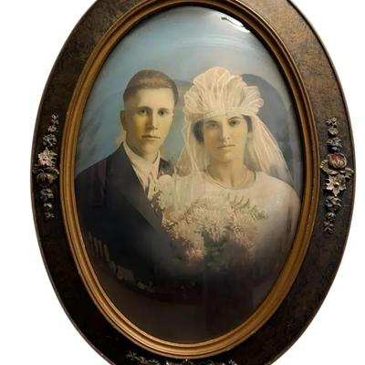 Antique Wedding Photo Framed 18" x 26"h