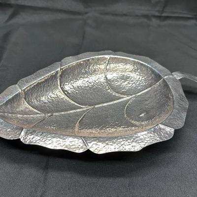 Silver Leaf-Shaped Platter | Marked 900 | Decorative Serveware | Total Weight 241g