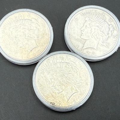Peace Silver Dollars | 3 Coins | 1923
