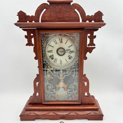E.N. Welch Wooden Victorian Nanon Shelf Clock