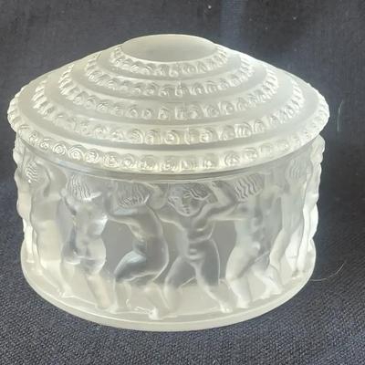 Lalique "Enfants" Glass Box, Signed