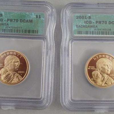 1144	2 SACAGAWEA DOLLAR COINS S MINT 2000 & 2001
